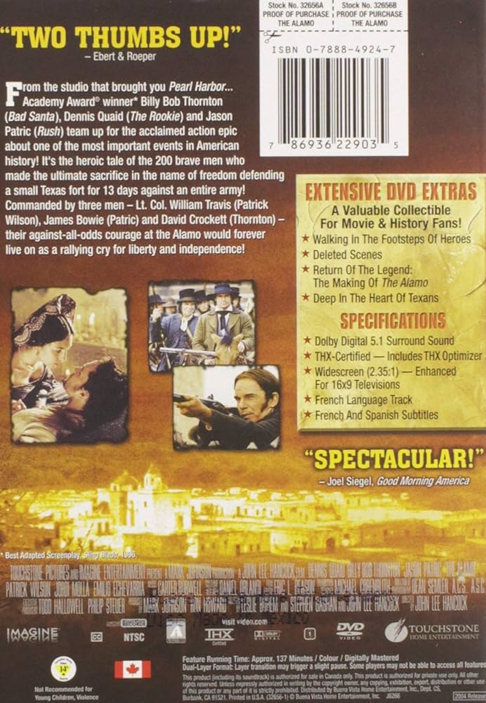 The Alamo (Widescreen Edition) (2004): Amazon.ca: Dennis